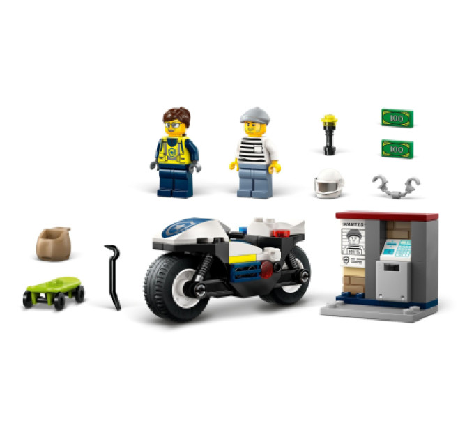 Конструктор LEGO City Переслідування на поліцейському мотоциклі (60455)
