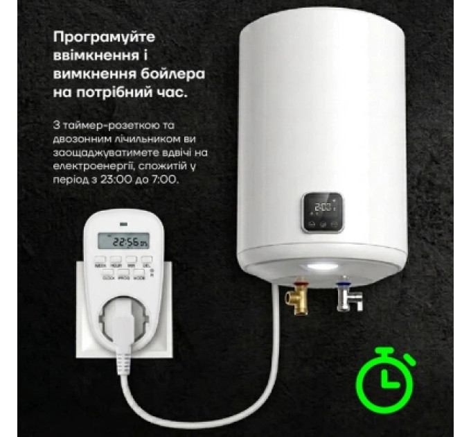 EUROELECTRIC Таймер-розетка EUROELECTRIC 16A/3600W 7дн, White (ST-16A/3,60kW(E))