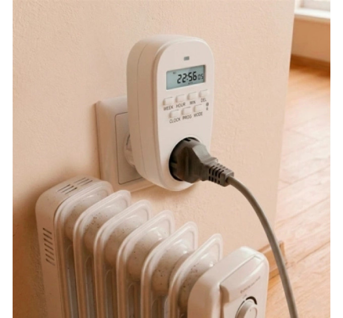 EUROELECTRIC Таймер-розетка EUROELECTRIC 16A/3600W 7дн, White (ST-16A/3,60kW(E))