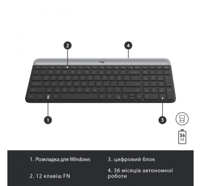 Комплект Logitech MK470 Slim Wireless UA Graphite (920-009204)