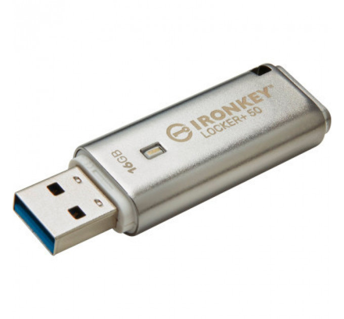 USB флеш накопичувач Kingston 16GB IronKey Locker Plus 50 AES Encrypted USB 3.2 (IKLP50/16GB)