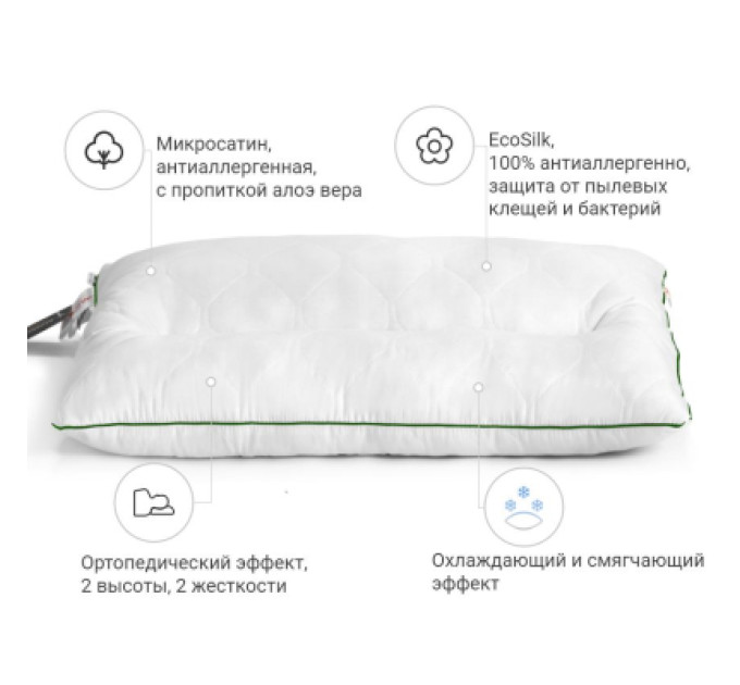 MirSon Подушка MirSon ортопедична Premium Eco Aloe Vera 147 Середня 50x70 см (2200000393029)