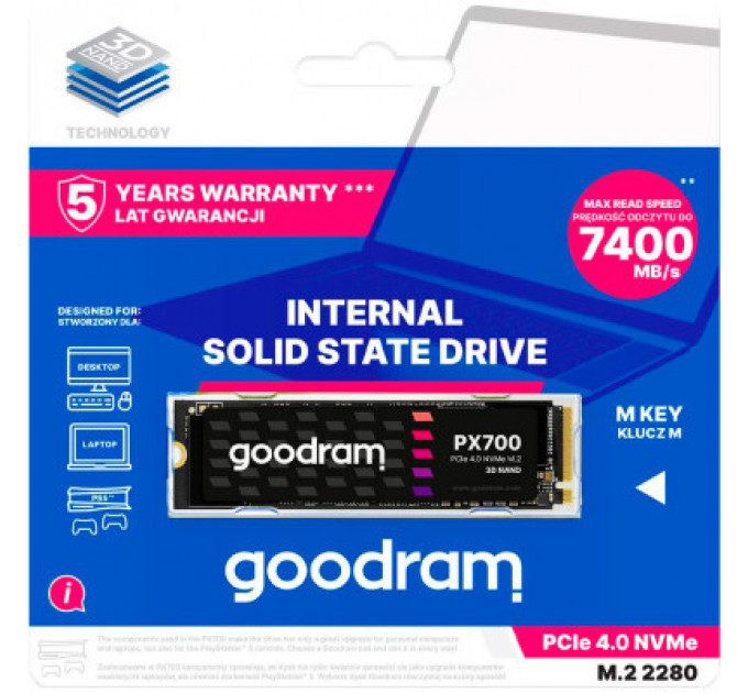 Накопичувач SSD M.2 2280 2TB Goodram (SSDPR-PX700-02T-80)