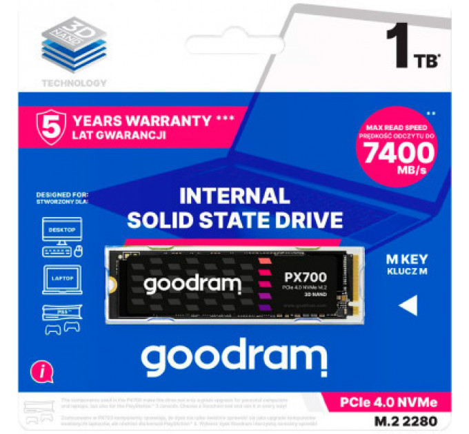 Накопичувач SSD M.2 2280 4TB Goodram (SSDPR-PX700-04T-80)