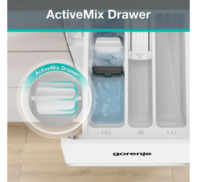 Пральна машина Gorenje фронтальна, 8кг, 1400, A+++, 51см, дисплей, пара, білий