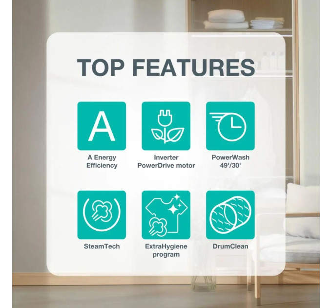 Пральна машина Gorenje фронтальна, 6кг, 1000, A++, 42см, дисплей, пар, інвертор, білий