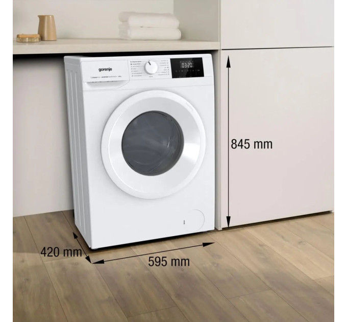 Пральна машина Gorenje фронтальна, 6кг, 1000, A++, 42см, дисплей, пар, інвертор, білий