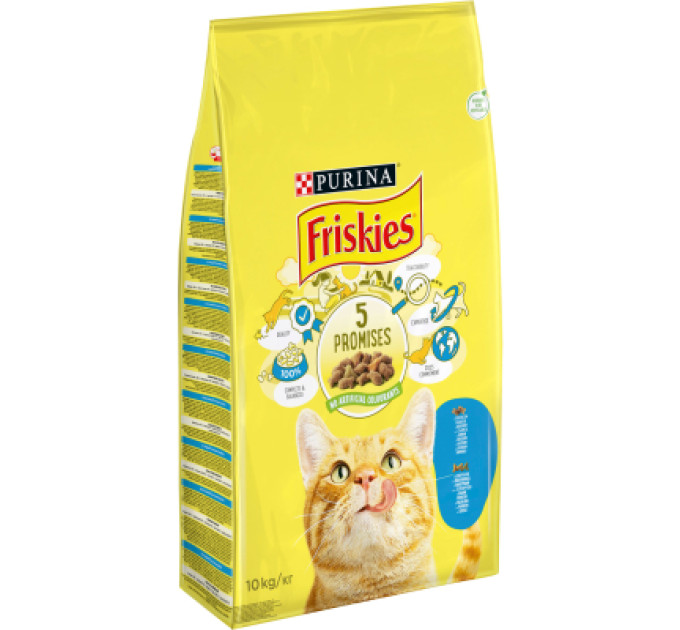 Сухий корм для кішок Purina Friskies зі смаком лосося й овочів 10 кг (5997204515469)