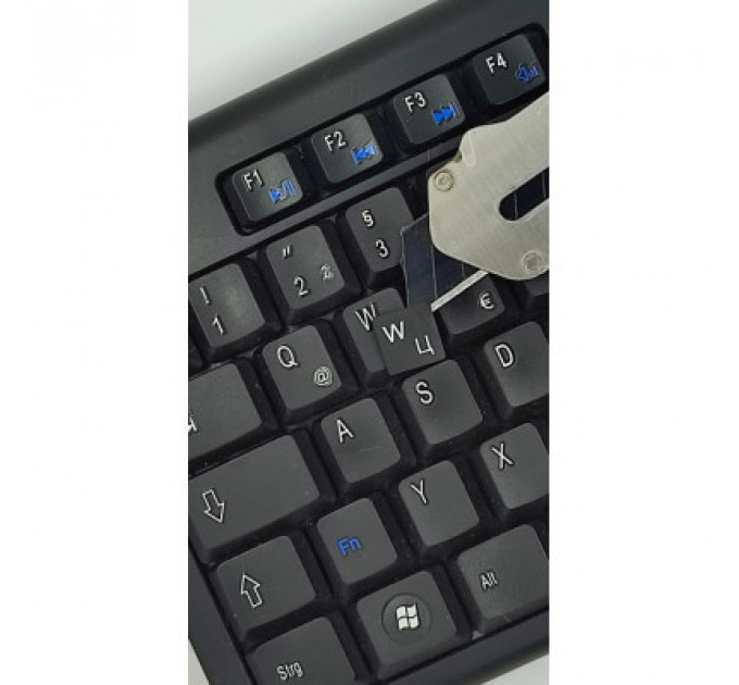 Наклейка на клавіатуру BestKey непрозора чорна, 68, срібний (BK13SIL/021)