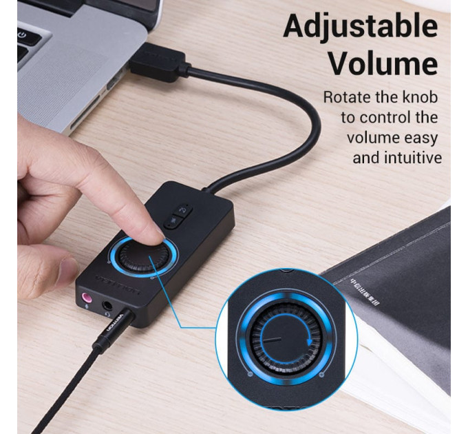 Vention Звукова плата Vention Audio USB 3х3,5mm jack 0.15m Volume Control (CDRBB)