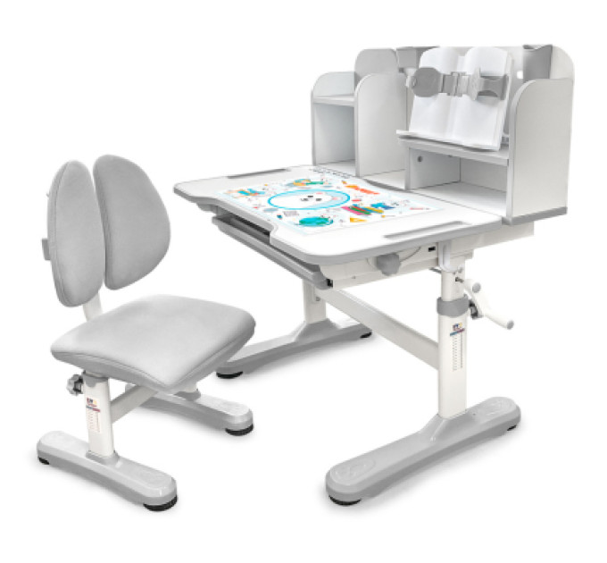 Evo-kids Парта зі стільцем Evo-kids Panda grey (BD-28 G)