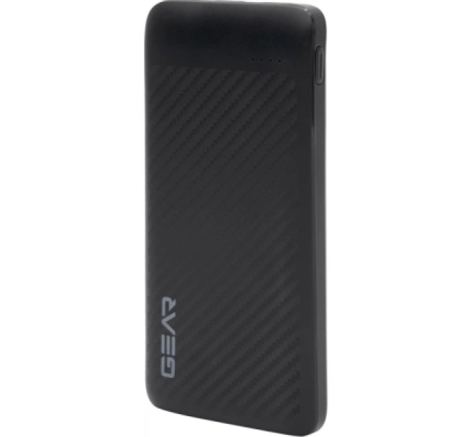 GEAR Батарея універсальна GEAR 10000mAh, 10W, USB-TypeC, 2*USB-A, Micro-USB, black (SL10)