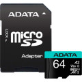 ADATA Карта пам'яті ADATA 64GB microSD class 10 UHS-I U3 V30 A2 Premier Pro SD 6.0 (AUSDX64GUI3V30SA2-RA1)