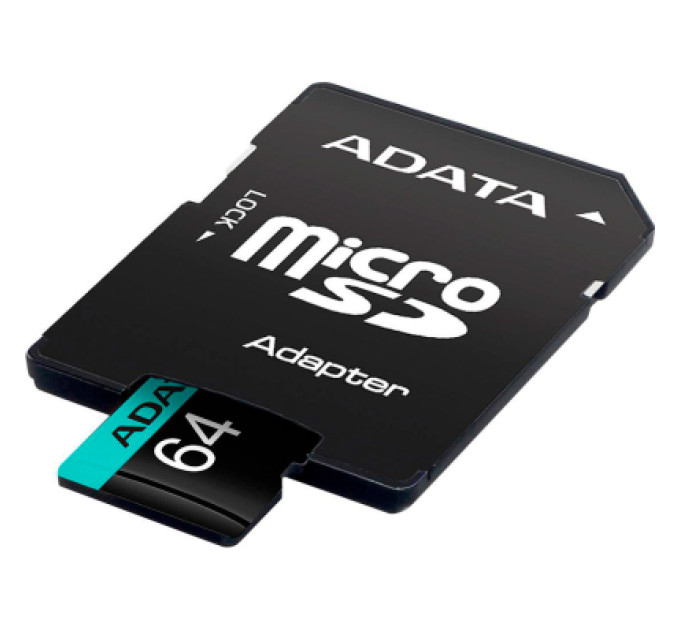 ADATA Карта пам'яті ADATA 64GB microSD class 10 UHS-I U3 V30 A2 Premier Pro SD 6.0 (AUSDX64GUI3V30SA2-RA1)