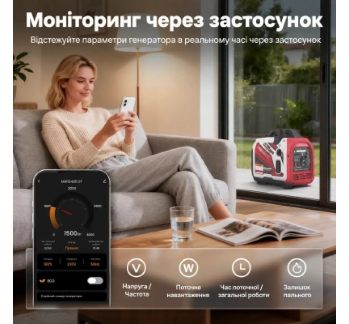 Генератор maXpeedingRODS інверторний, 2400GT, 2.0kW, ручний старт (MXR2400GT)