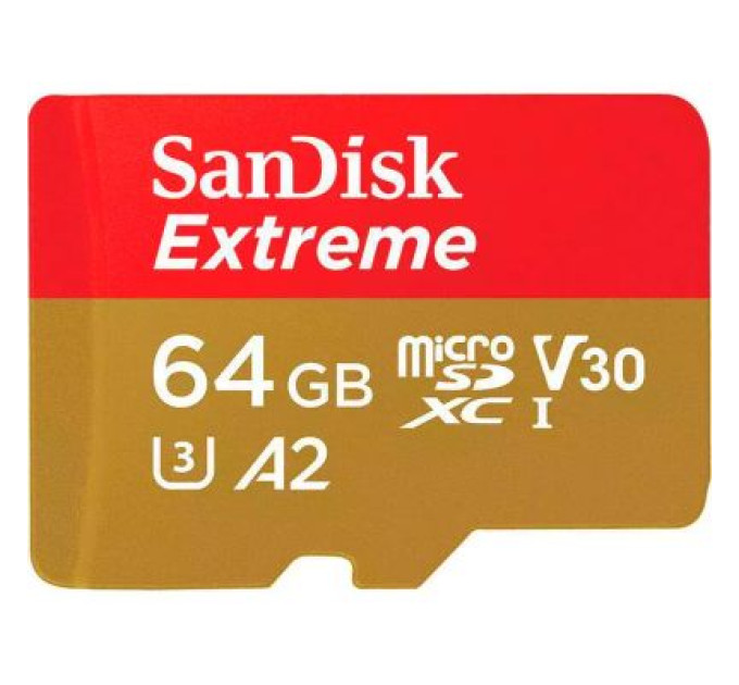 SanDisk Карта пам'яті SanDisk 64GB microSD class 10 UHS-I Extreme For Action Cams and Dro (SDSQXAH-064G-GN6AA)