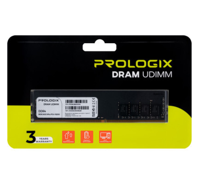 Prologix Модуль пам'яті для комп'ютера DDR4 8GB 2400 MHz Prologix (PRO8GB2400D4)