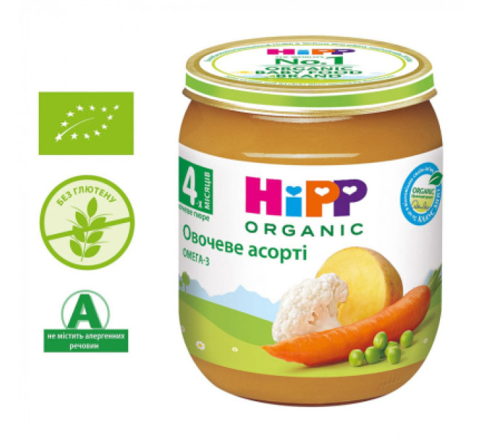 HiPP Дитяче пюре HiPP Овочеве асорті 125 г (1223072)