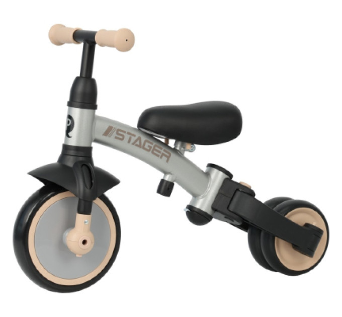 QPlay Дитячий велосипед QPlay Stager 3 в 1 з ручкою, біговел, Silver (T80STAGERSilver)