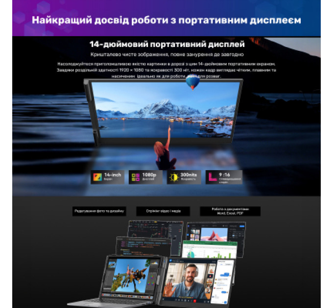 Blackview Монітор Blackview Single Screen 14inch (BVSCM6)