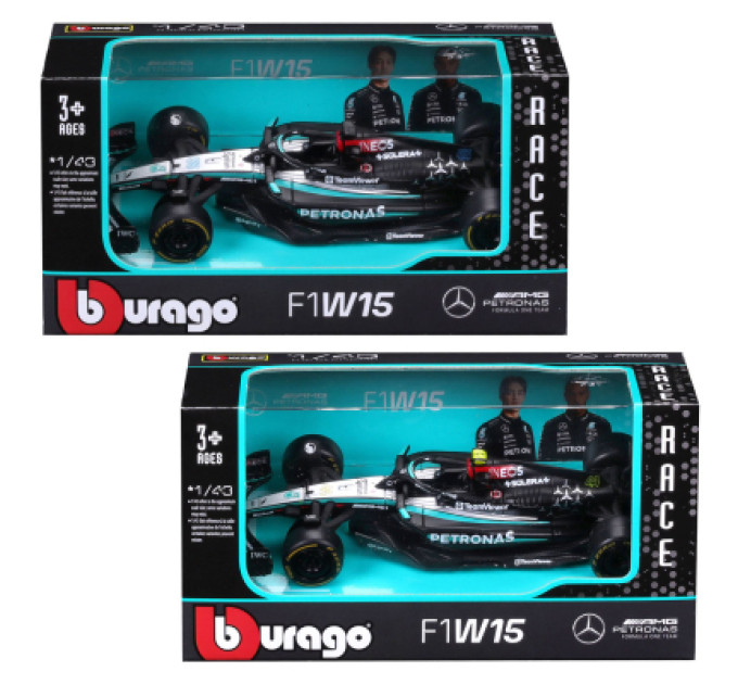Bburago Масштабна модель автомобіля Bburago Автомодель - Mercedes-AMG F1 W15 Performance (2024), 1:43 (18-38208)