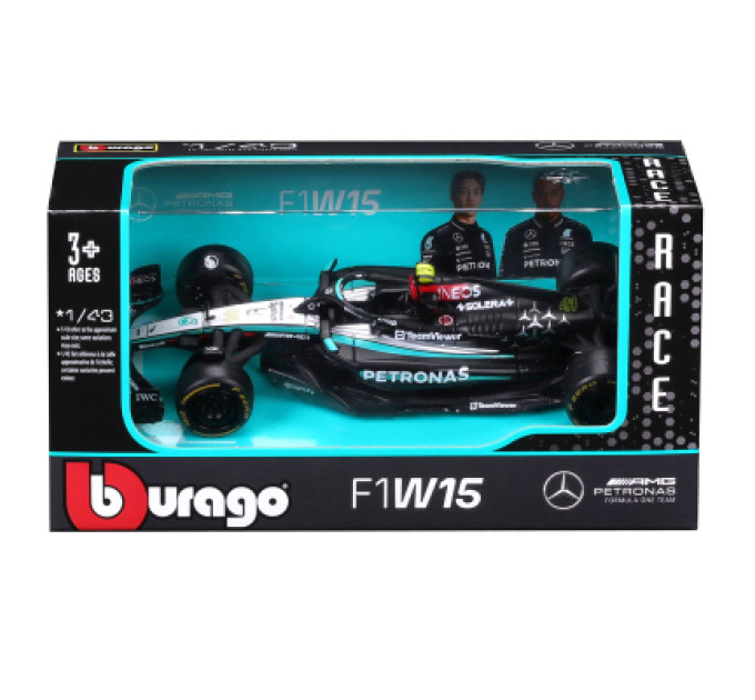 Bburago Масштабна модель автомобіля Bburago Автомодель - Mercedes-AMG F1 W15 Performance (2024), 1:43 (18-38208)