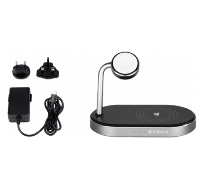 Verbatim Зарядний пристрій Verbatim 3in1 Apple Watch and iPhone Charging Stand (49556)