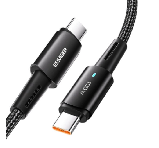 Essager Дата кабель USB-C to USB-C 0.5m 100W black Essager (EXCTT1-CGB01)