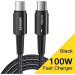 Essager Дата кабель USB-C to USB-C 0.5m 100W black Essager (EXCTT1-CGB01)