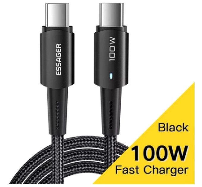 Essager Дата кабель USB-C to USB-C 0.5m 100W black Essager (EXCTT1-CGB01)