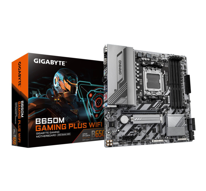 GIGABYTE Материнська плата AMD B650 SAM5 MATX B650M GAMING PLUS WF GIGABYTE