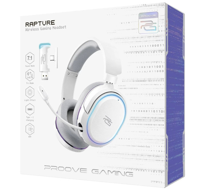 Bluetooth-гарнітура Proove Gaming Rapture (APP) White (GHRP00010002)