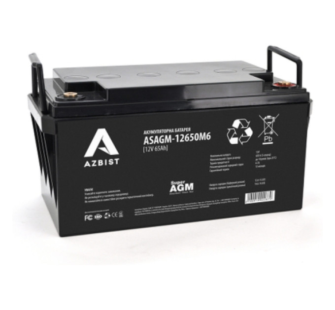 AZBIST Батарея до ДБЖ AZBIST 12V 65 Ah Super AGM (ASAGM-12650M6)