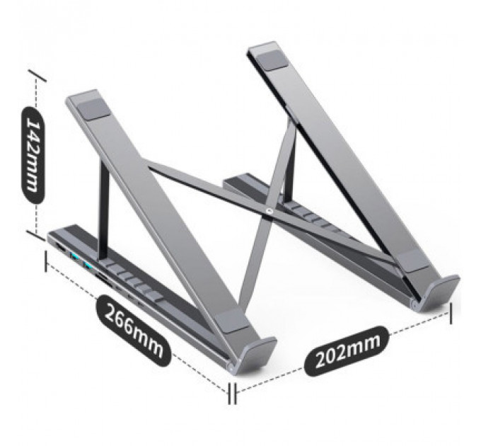 Порт-реплікатор Choetech USB-C 7-in-1 (HDMI/PD/картридер/USB-A/USB-C) Docking Station (HUB-M48-GY)