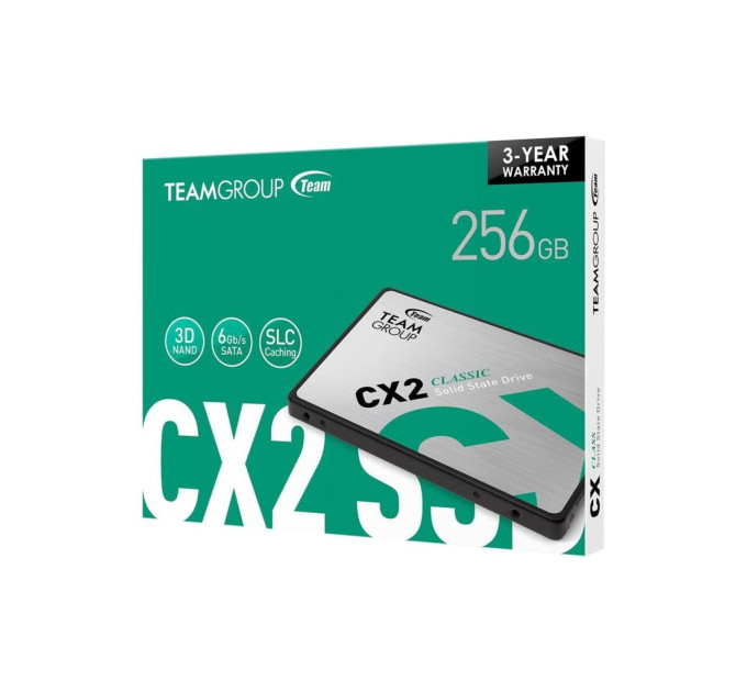 Team Накопичувач SSD   256GB Team CX2 2.5" SATAIII 3D TLC (T253X6256G0C101)