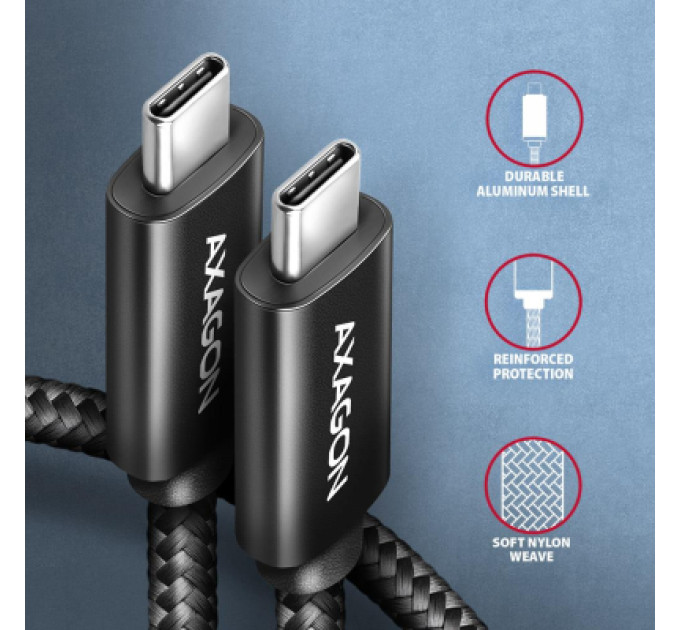 AXAGON Дата кабель USB-C to USB-C 3.0m USB 2.0 PD 240W 5A black AXAGON (BUCM2-CM30AB)