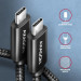 AXAGON Дата кабель USB-C to USB-C 3.0m USB 2.0 PD 240W 5A black AXAGON (BUCM2-CM30AB)