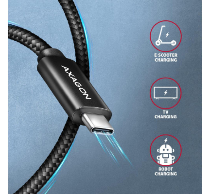 AXAGON Дата кабель USB-C to USB-C 3.0m USB 2.0 PD 240W 5A black AXAGON (BUCM2-CM30AB)