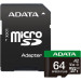 ADATA Карта пам'яті ADATA 64GB microSD class 10 UHS-I U3 V30 A2 Speed Plus (UD64GUI3V30A2SP-RA1)