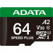 ADATA Карта пам'яті ADATA 64GB microSD class 10 UHS-I U3 V30 A2 Speed Plus (UD64GUI3V30A2SP-RA1)