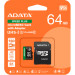 ADATA Карта пам'яті ADATA 64GB microSD class 10 UHS-I U3 V30 A2 Speed Plus (UD64GUI3V30A2SP-RA1)