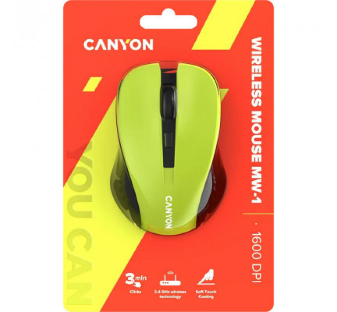 Мишка Canyon MW-1 Wireless Yellow (CNE-CMSW1Y)