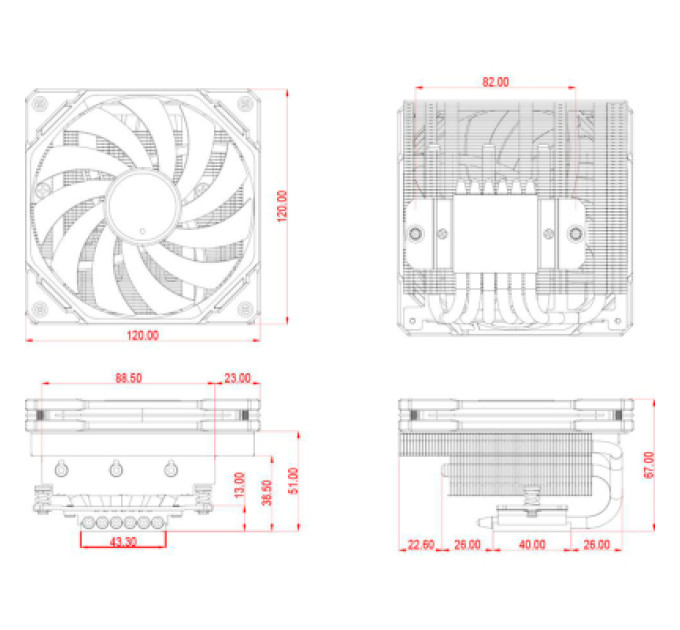 ID-Cooling Кулер до процесора ID-Cooling IS-67-XT Black