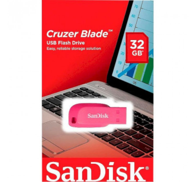 USB флеш накопичувач SanDisk 32GB Cruzer Blade Pink USB 2.0 (SDCZ50C-032G-B35PE)