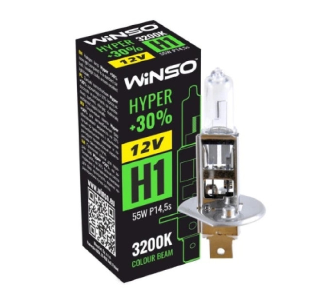 WINSO Автолампа WINSO H1 HYPER +30 55W P14.5s (712100)