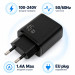 Vinga Зарядний пристрій Vinga 2xUSB-C + USB-A Display 45W (VCR45ACCDB)
