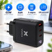 Vinga Зарядний пристрій Vinga 2xUSB-C + USB-A Display 65W (VCR65ACCDB)