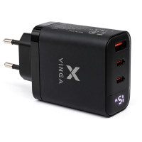 Зарядний пристрій Vinga 2xUSB-C + USB-A Display 65W (VCR65ACCDB)