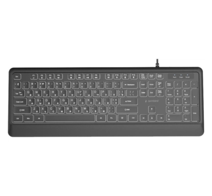 Gembird Клавіатура Gembird Slim Multimedia White Backlight USB Black (KB-UML-04-CYRL)
