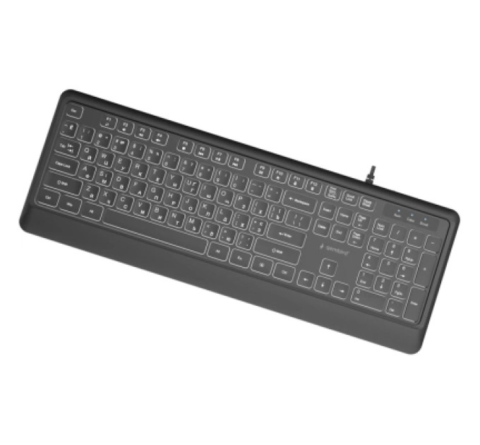 Gembird Клавіатура Gembird Slim Multimedia White Backlight USB Black (KB-UML-04-CYRL)